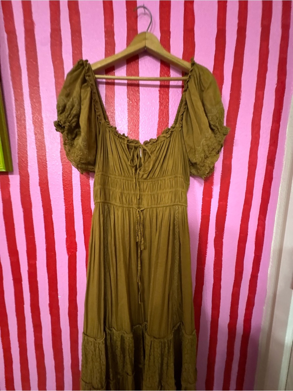 Free People Maxi Dress with Puff Sleeves